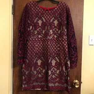 Red / Blue lace dress